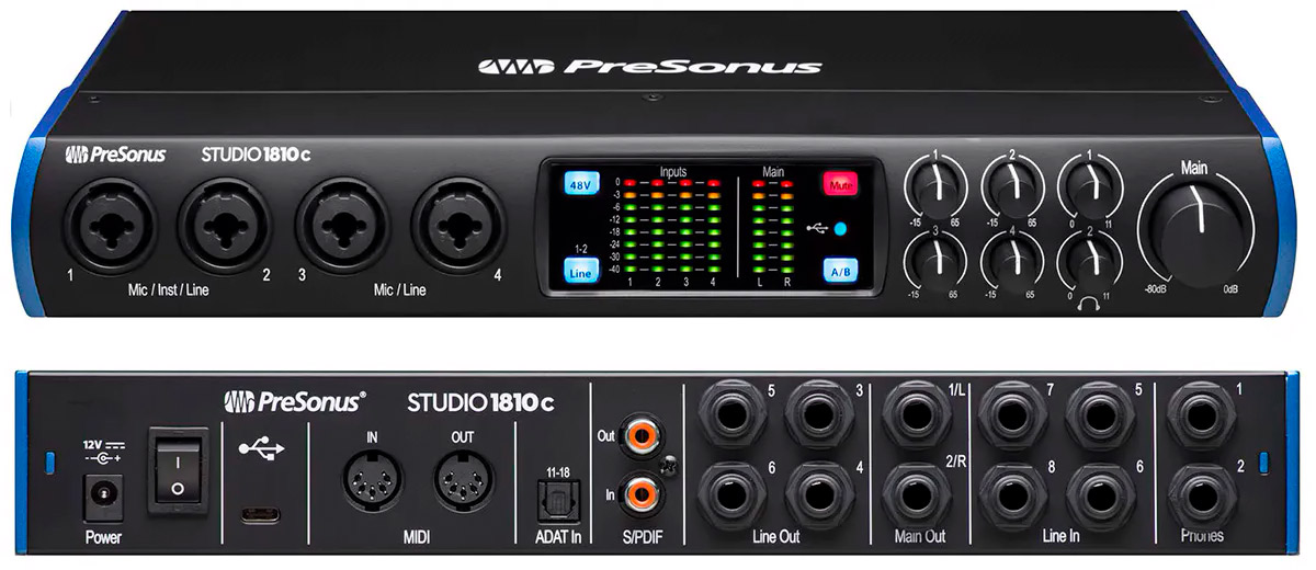 PRESONUS studio 1810C profissional gravador de audiobook remixando placa de  som arranjador