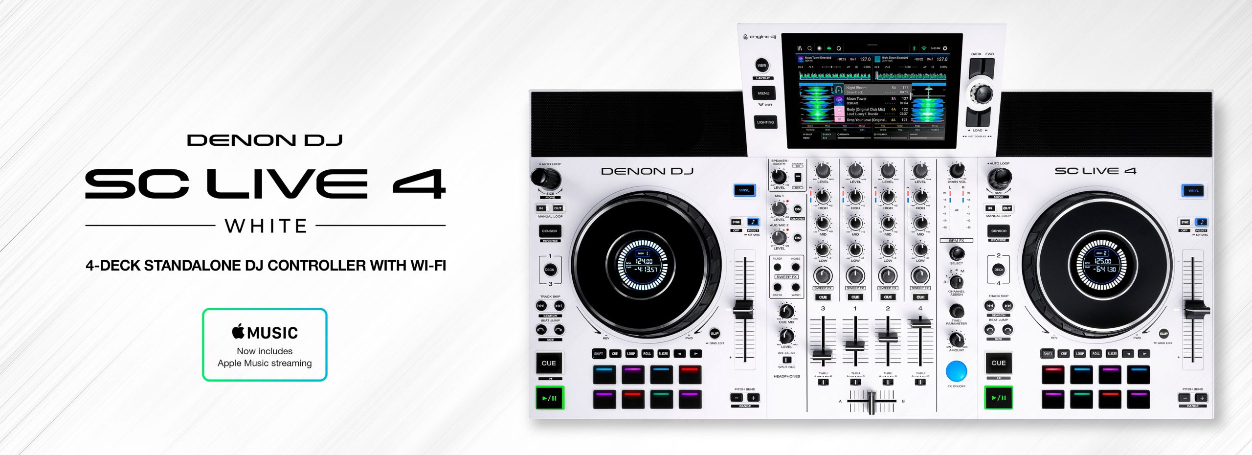 Denon DJ SC Live 4 Controladora DJ - Branca--