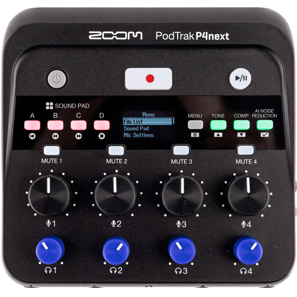 PodTrak P4next Zoom Gravador Podcast Interface Usb------