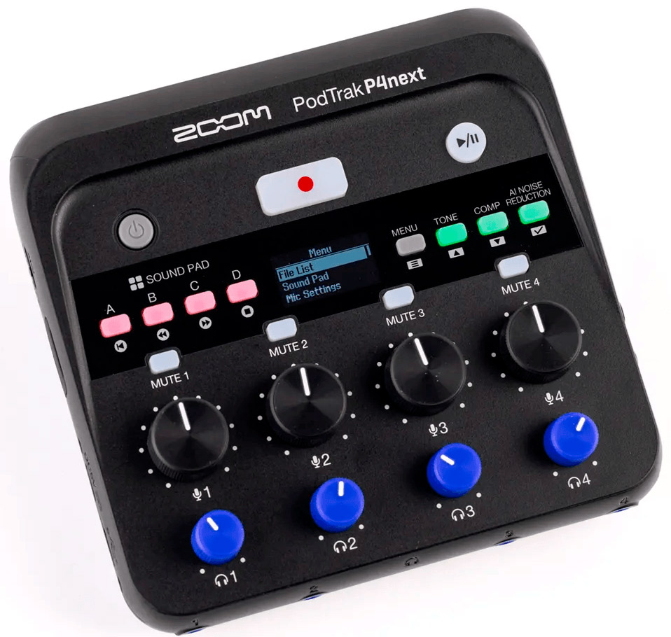 PodTrak P4next Zoom Gravador Podcast Interface Usb
