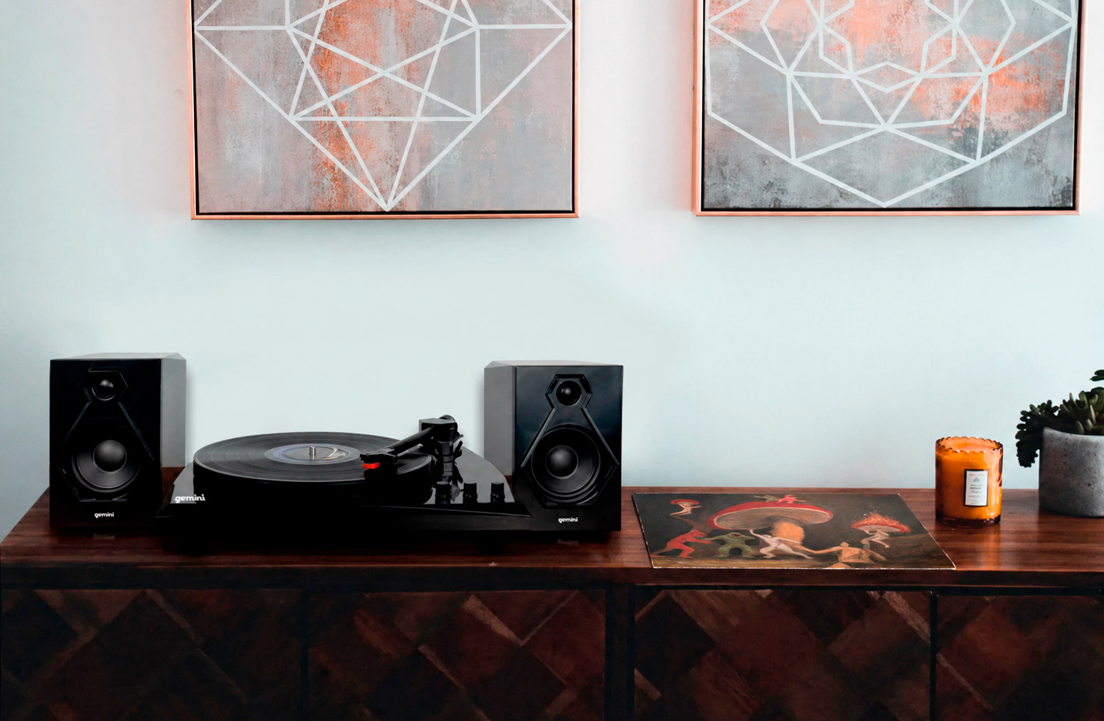 TT-900 Toca-Discos Bluetooth com Caixa Estéreo Gemini-------