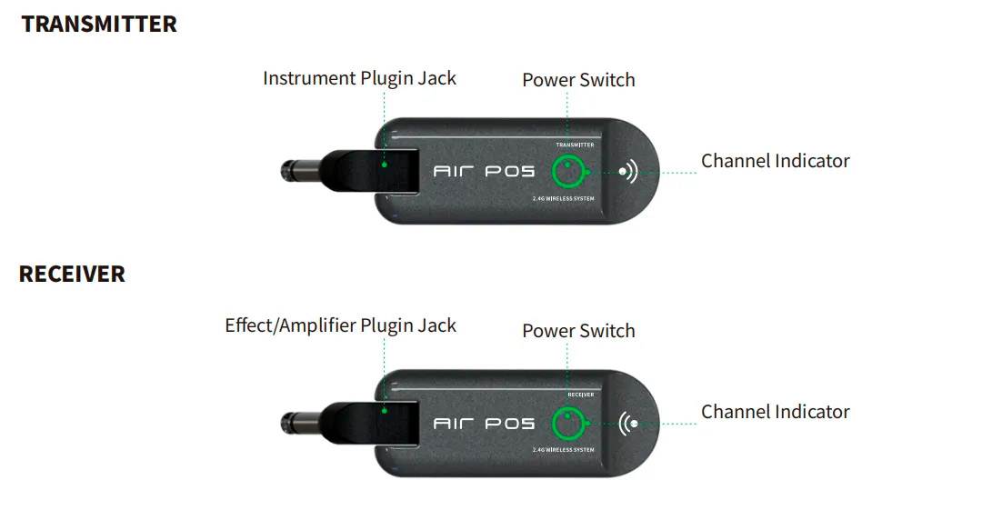 Mooer Air P05 2.4g Sistema sem Fio--