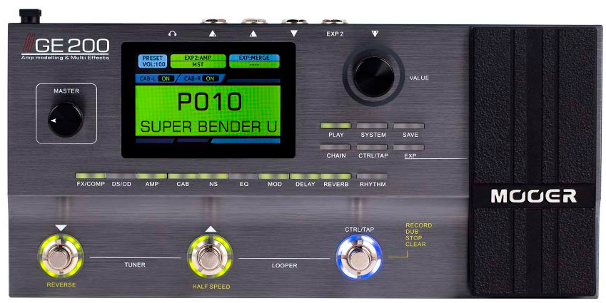 Mooer GE200 Pedaleira Multiefeitos Guitarra