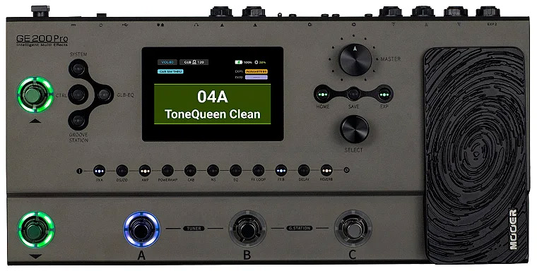 Mooer GE200 Pro Pedaleira Multiefeitos Guitarra - Cinza