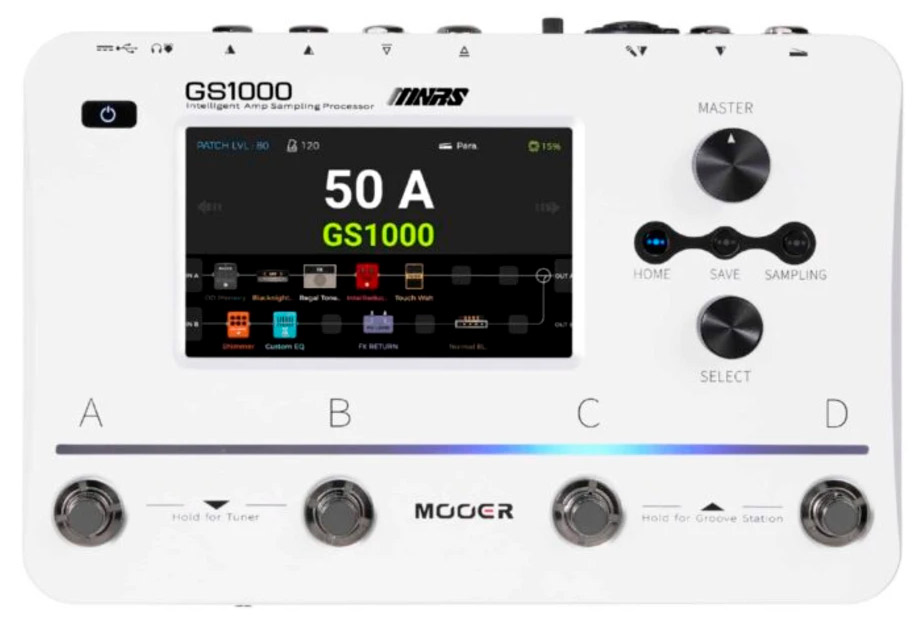 Mooer GS1000 Pedaleira Multiefeitos Guitarra - Branca