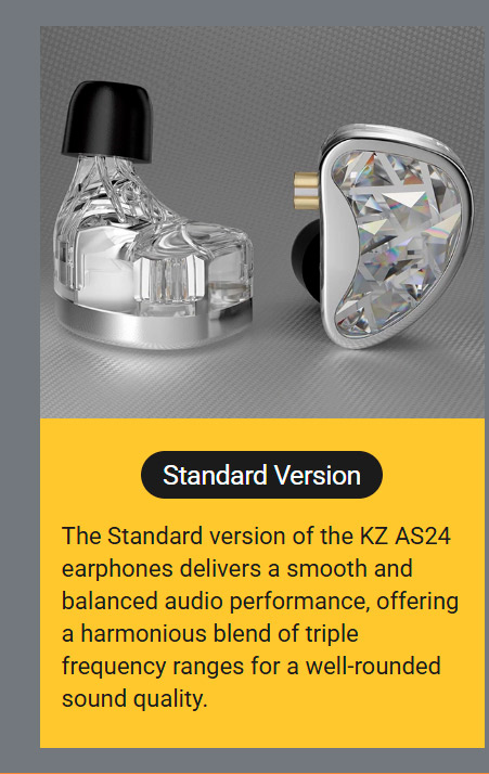 KZ AS24 Fone In-Ear sem Microfone Padrão-