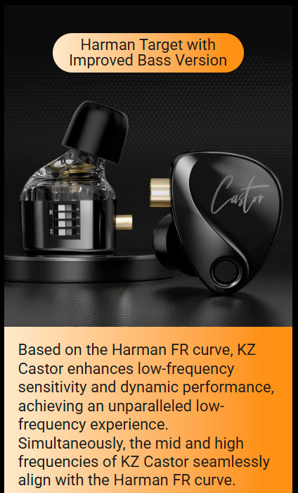 KZ Castor Fone In-Ear sem Microfone Improved Bass-