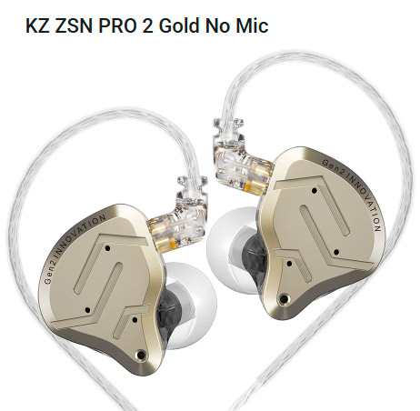 KZ ZSN Pro 2 Fone In-Ear sem Microfone - Ouro-