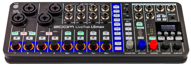 LiveTrak L6max Zoom Mixer e Gravador