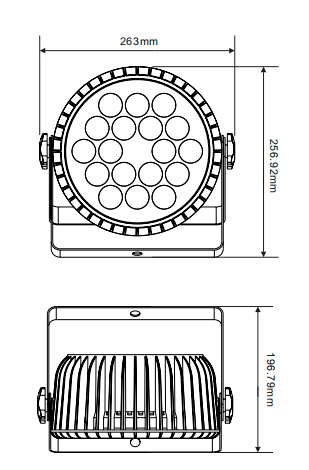 ZY-1806 Canhão Led Slim 18x18W 6 em 1 RGBWA+UV Martino--